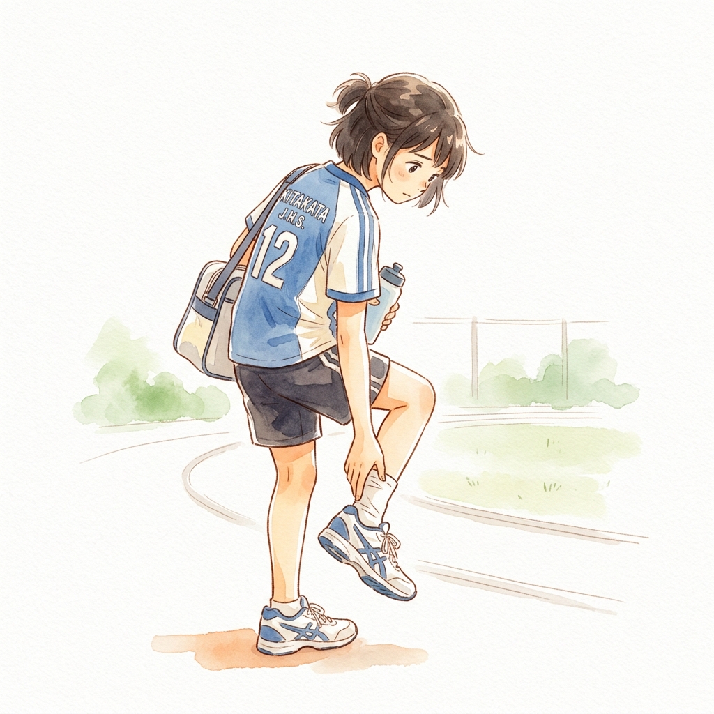 足首を気にするイラスト