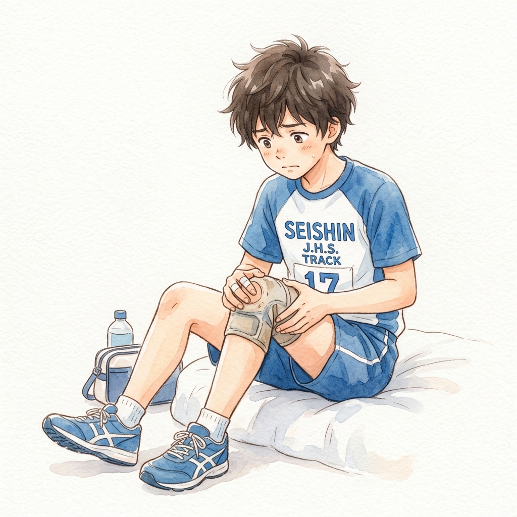 膝を押さえるイラスト